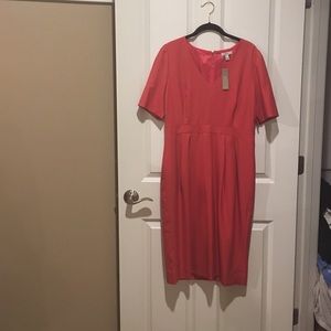 J.Crew Coral Midi-Length Dress